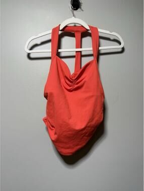 Blogilates Sweetheart Tank Top Spicy Orange Coral Halter S Athleisure Pilates